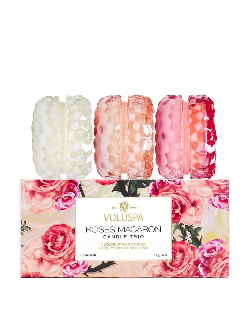 BRAND NEW VOLUSPA Roses Macaron Candle Trio!!!